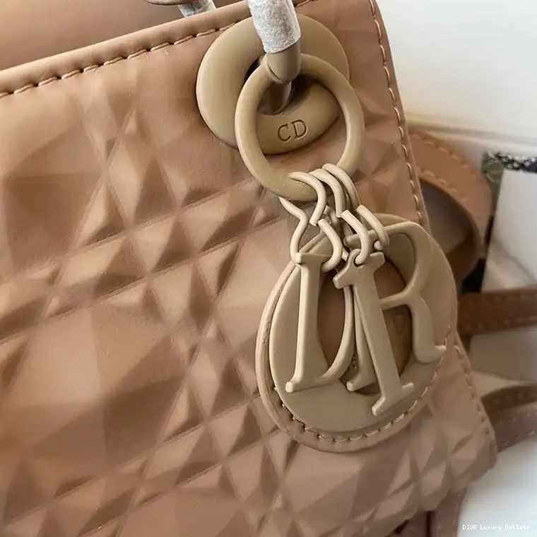 Cheap Apricot Lady Frosted Mini Ultramatte Dior Cannage Bag Calfskin 0616 Luxury